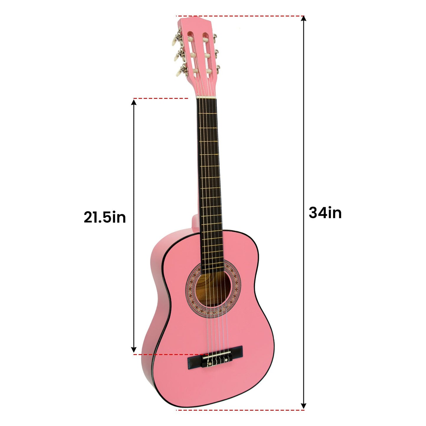 Karrera 34in Acoustic Wooden Childrens Guitar - Pink Tristar Online