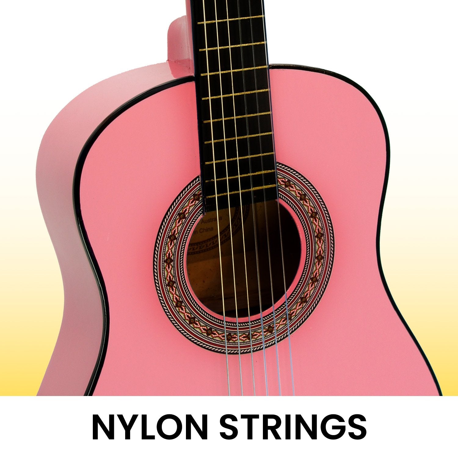 Karrera 34in Acoustic Wooden Childrens Guitar - Pink Tristar Online