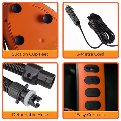 Kahuna Portable Electric Air Pump 12V for Inflatable Paddle Boards Tristar Online