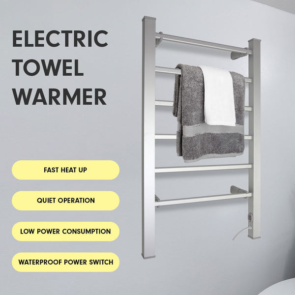 Pronti Heated Towel Rack Electric Bathroom Towel Rails Warmer 100w - Silver Tristar Online