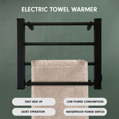 Pronti Heated Towel Rack Electric Bathroom Towel Rails Warmer Ev-60 -black Tristar Online