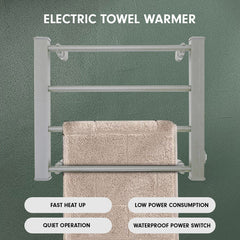 Pronti Heated Towel Rack Electric Bathroom Towel Rails Warmer Ev-60 -silver Tristar Online