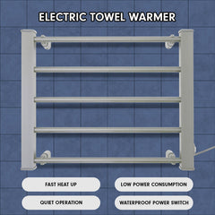 Pronti Heated Towel Rack Electric Bathroom Towel Rails Warmer Ev-90- Silver Tristar Online