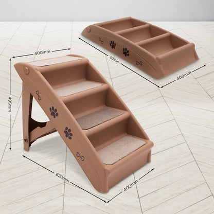 Furtastic 50cm Foldable Step Ladder Stairs - Brown Tristar Online