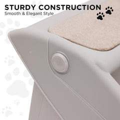 Furtastic Foldable Pet Stairs in Grey - 50cm Dog Ladder Cat Ramp with Non-Slip Mat for Indoor and Outdoor Use Tristar Online