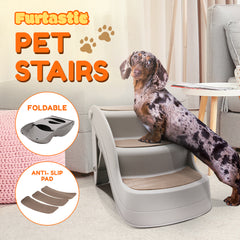 Furtastic 38cm Foldable Pet Stairs Ramp - Grey Tristar Online