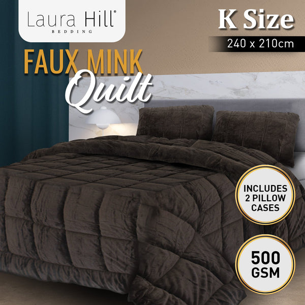 Laura Hill 500gsm Faux Mink Quilt Comforter - King Tristar Online