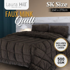 Laura Hill 500GSM Faux Mink Quilt Comforter - Super King Tristar Online