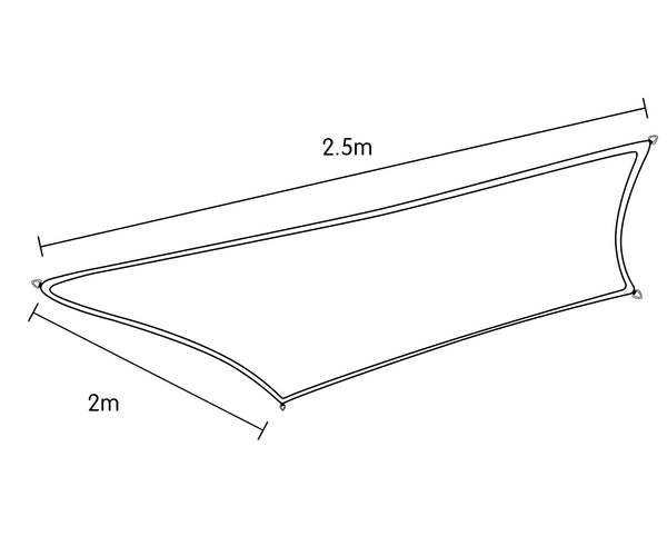 Wallaroo Rectangular Shade Sail 2 x 2.5m Tristar Online