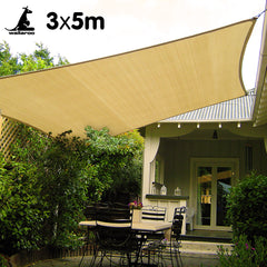 Wallaroo Rectangular Shade Sail: 3m x 5m - Sand Tristar Online