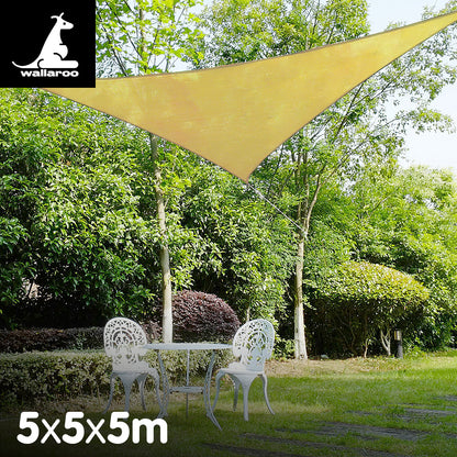 Wallaroo Triangle Shade Sail 5m x 5m x 5m - Sand Tristar Online