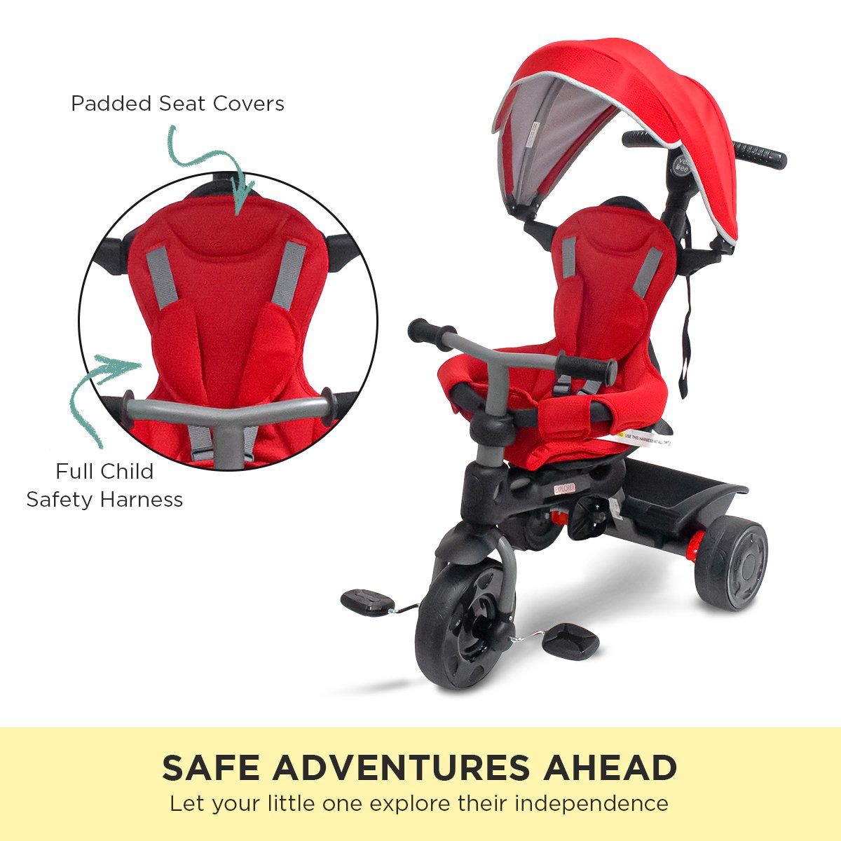 Veebee Explorer 3-stage Kids Trike With Canopy - Red Tristar Online