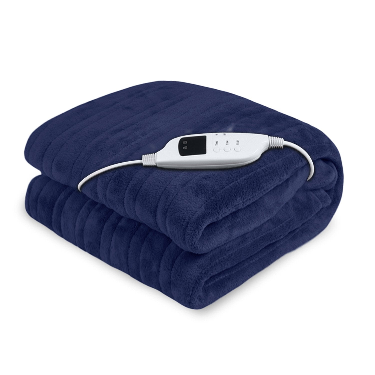 Laura Hill Heated Electric Blanket Coral Warm Fleece Winter Blue Tristar Online