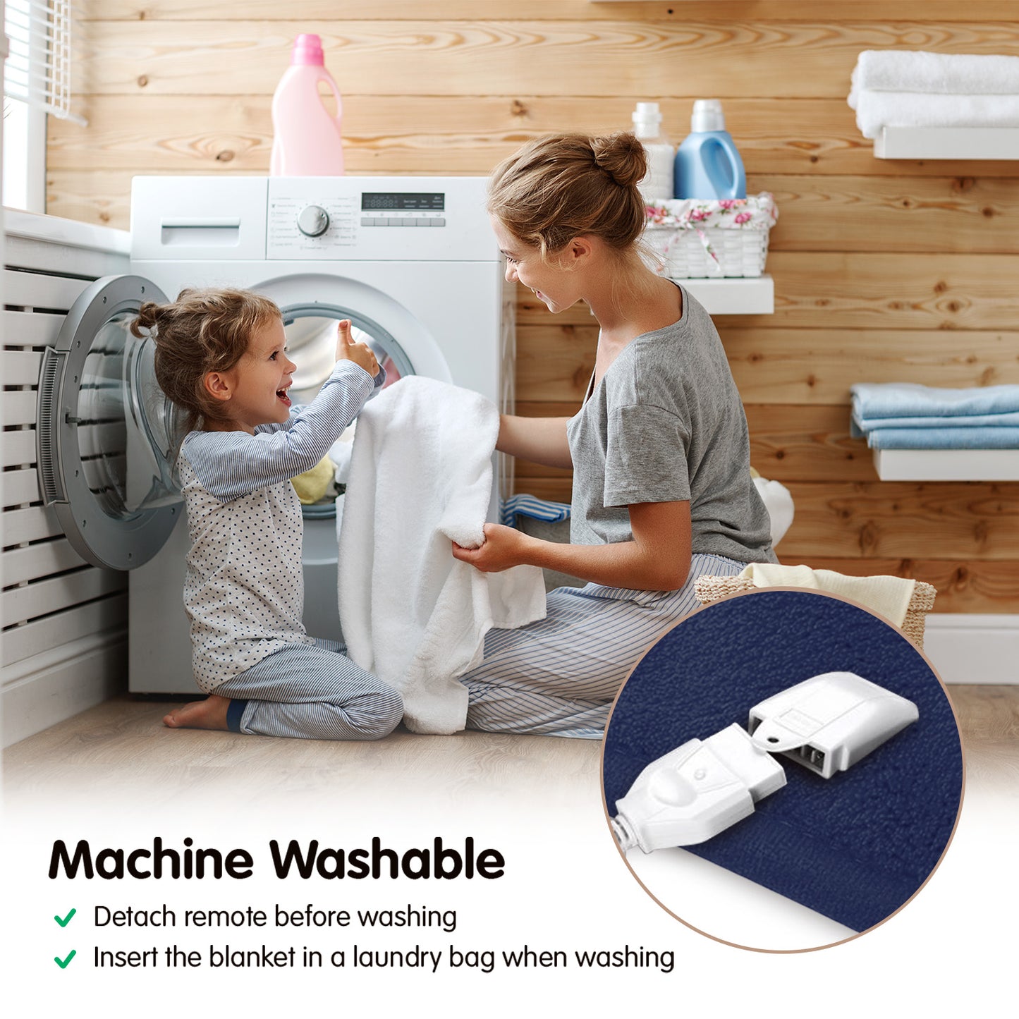 Laura Hill Heated Electric Blanket Coral Warm Fleece Winter Blue Tristar Online