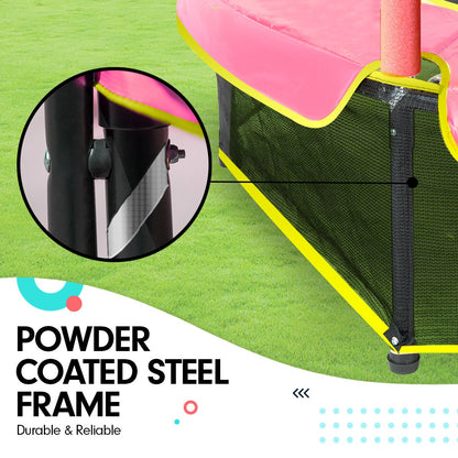 Kahuna 4.5ft Trampoline Round Free Safety Net Spring Pad Cover Mat Outdoor - Blue Pink Tristar Online