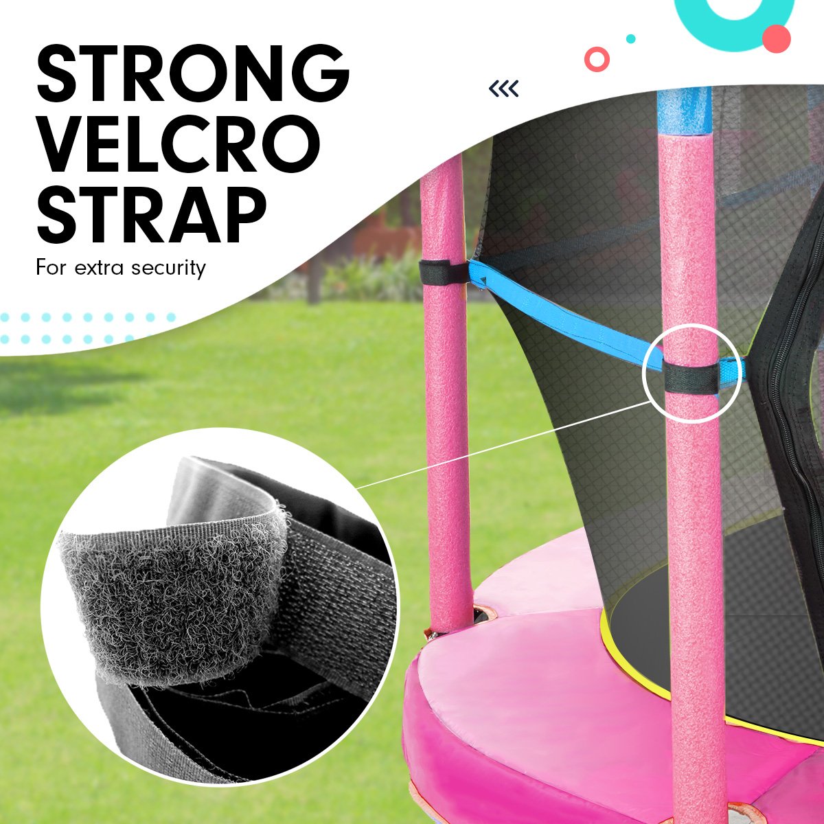 Kahuna 4.5ft Trampoline Round Free Safety Net Spring Pad Cover Mat Outdoor - Blue Pink Tristar Online