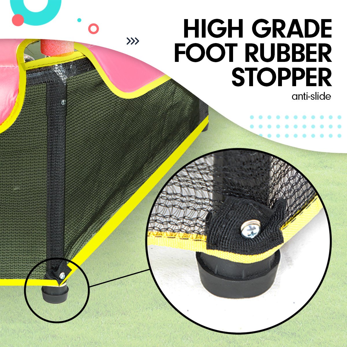 Kahuna 4.5ft Trampoline Round Free Safety Net Spring Pad Cover Mat Outdoor - Blue Pink Tristar Online