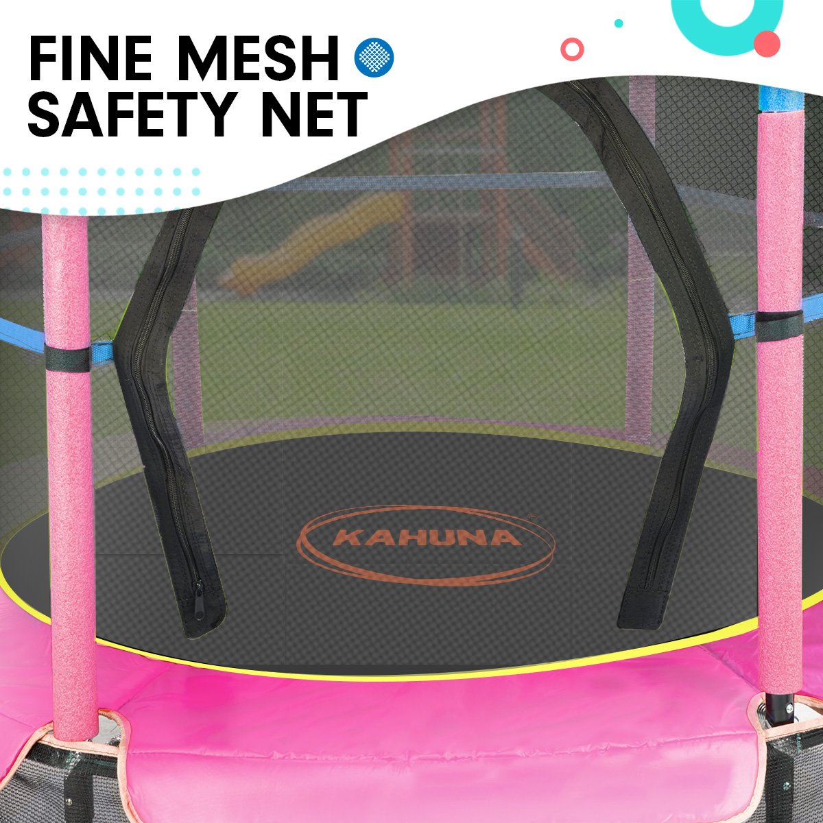 Kahuna 4.5ft Trampoline Round Free Safety Net Spring Pad Cover Mat Outdoor - Blue Pink Tristar Online