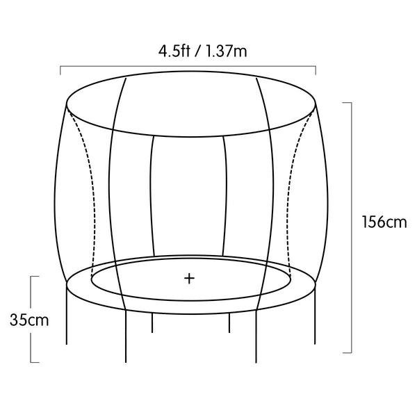 Kahuna 4.5ft Trampoline Round Free Safety Net Spring Pad Cover Mat Outdoor Red Tristar Online