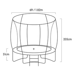 Kahuna Classic 6ft Outdoor Round Orange Trampoline Safety Enclosure Tristar Online