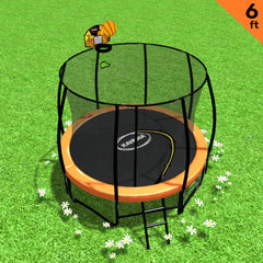 Kahuna Classic 6ft Outdoor Round Orange Trampoline Safety Enclosure And Basketball Hoop Set Tristar Online