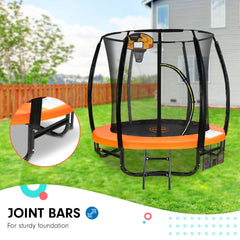 Kahuna Classic 6ft Outdoor Round Orange Trampoline Safety Enclosure And Basketball Hoop Set Tristar Online