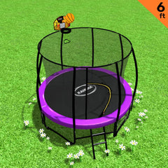 Kahuna Classic 6ft Trampoline Free Ladder Spring Mat Net Safety Pad Cover Round Enclosure Basketball Set - Purple Tristar Online