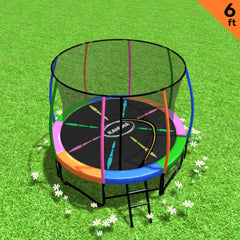 Kahuna 6ft Trampoline Round Free Pad Cover Spring Mat Net Safety Net Enclosure Rainbow Tristar Online