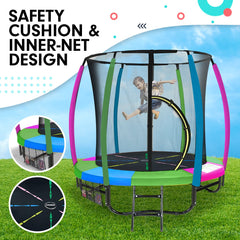 Kahuna 6ft Trampoline Round Free Pad Cover Spring Mat Net Safety Net Enclosure Rainbow Tristar Online