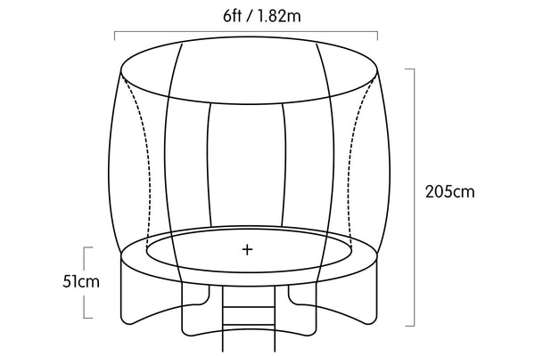 Kahuna 6ft Trampoline Round Free Pad Cover Spring Mat Net Safety Net Enclosure Rainbow Tristar Online