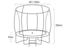 Kahuna 6ft Trampoline Round Free Pad Cover Spring Mat Net Safety Net Enclosure Rainbow Tristar Online