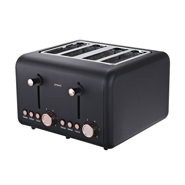 Pronti 4 Slice Toaster Rose Trim Collection - Black Tristar Online