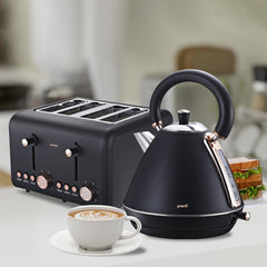 Pronti 4 Slice Toaster Rose Trim Collection - Black Tristar Online