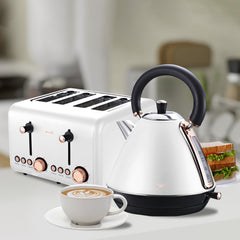 Pronti 4 Slice Toaster Rose Trim Collection - White Tristar Online