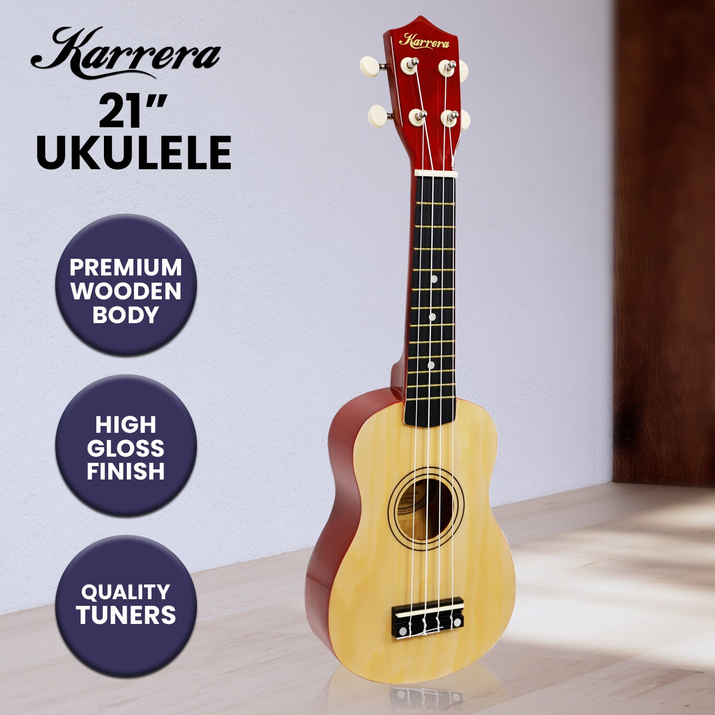 Karrera 21in Ukulele - Natural Tristar Online