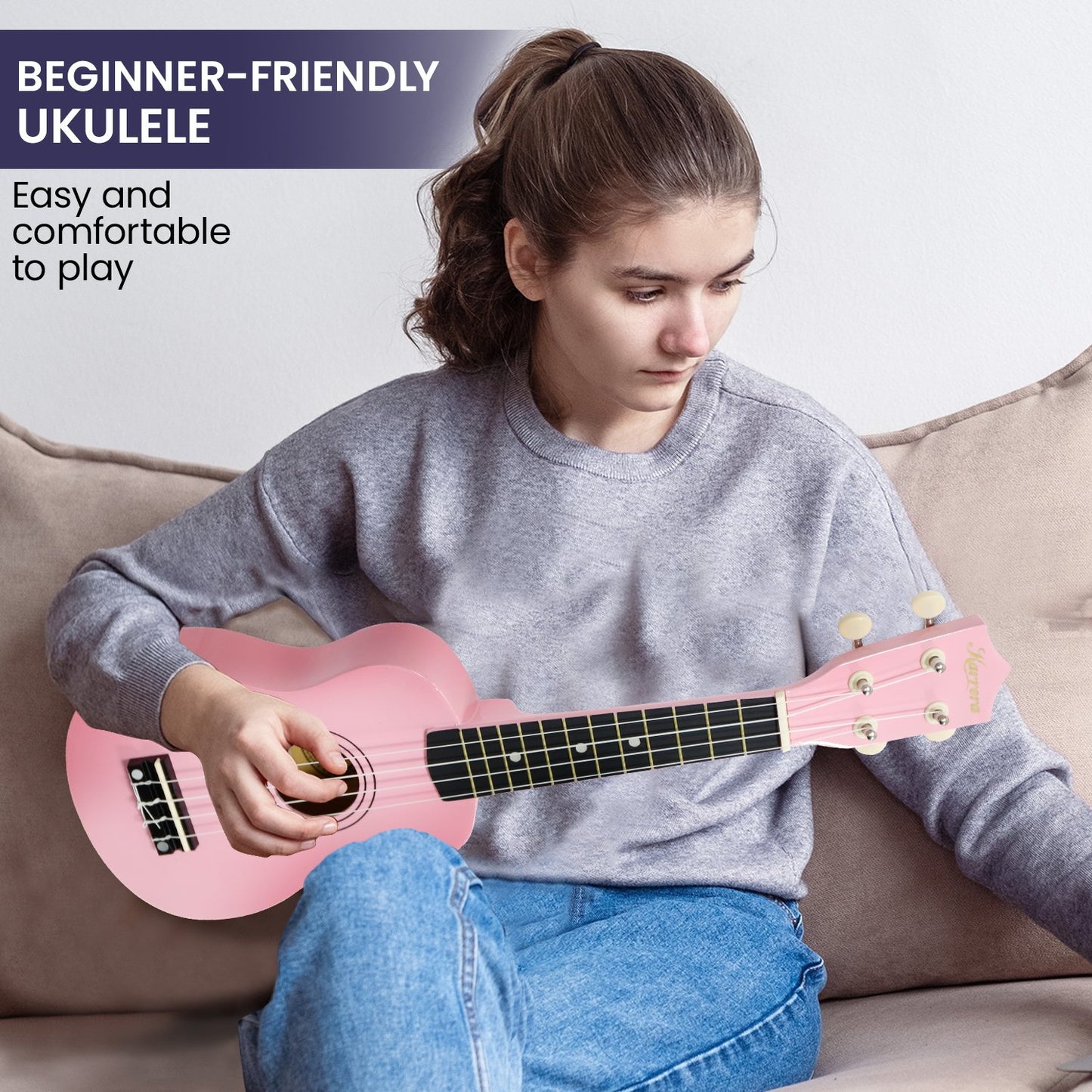 Karrera 21in Ukulele - Pink Tristar Online