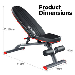 Powertrain Home Gym Bench Adjustable Flat Incline Decline FID 250KG Load Tristar Online