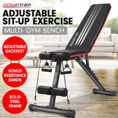 Powertrain Adjustable Incline Decline Exercise Bench Resistance Bands Tristar Online