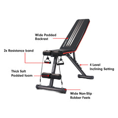 Powertrain Adjustable Incline Decline Exercise Bench Resistance Bands Tristar Online