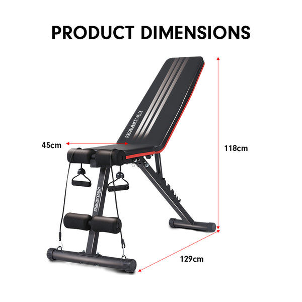 Powertrain Adjustable Incline Decline Exercise Bench Resistance Bands Tristar Online