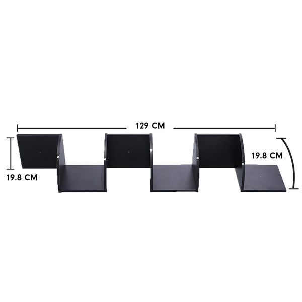 Sarantino 5 Tier Corner Wall Shelf Display Shelves Dvd Book Storage Rack Floating Mounted - Black Tristar Online