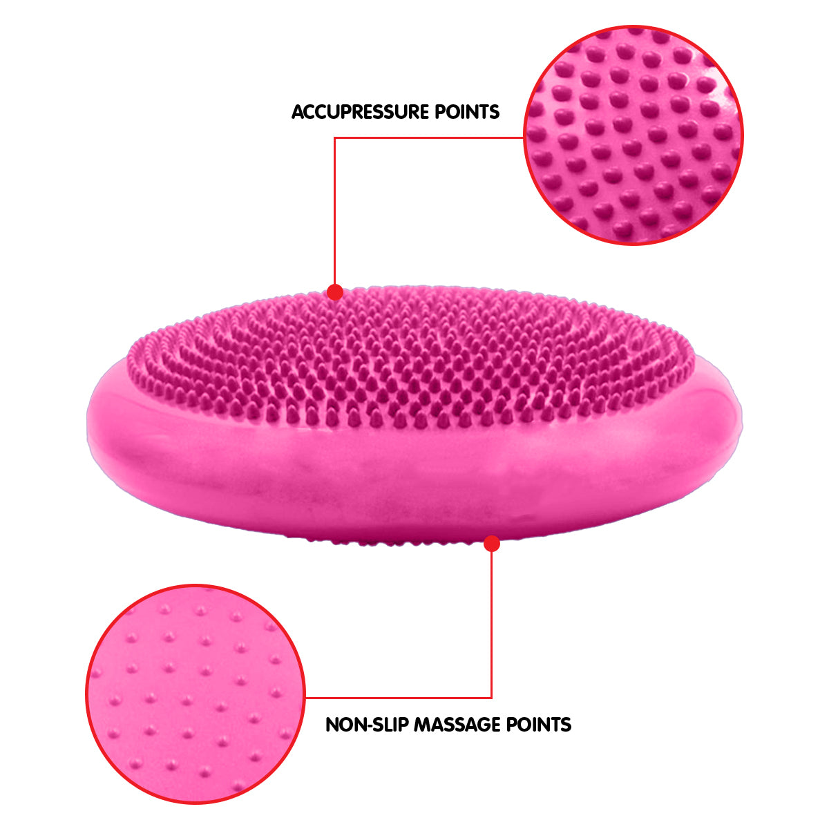 Powertrain Yoga Stability Disc Home Gym Pilates Balance Trainer - Pink Tristar Online
