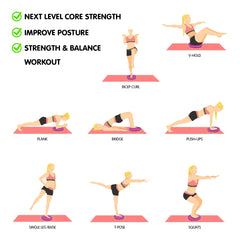 Powertrain Yoga Stability Disc Home Gym Pilates Balance Trainer - Pink Tristar Online