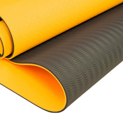 Powertrain Eco-friendly Dual Layer 8mm Yoga Mat | Orange | Non-slip Surface And Carry Strap For Ultimate Comfort And Portability Tristar Online
