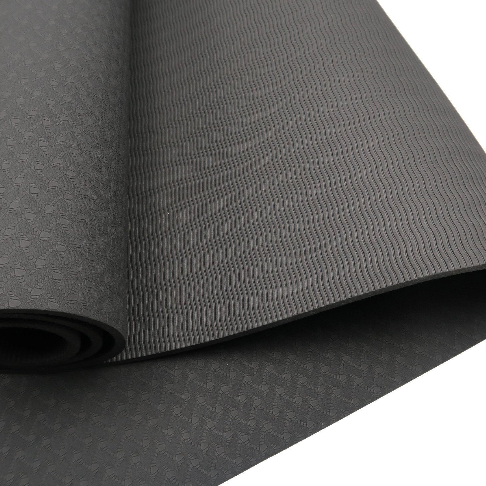 Powertrain Eco-friendly Dual Layer 6mm Yoga Mat | Midnight | Non-slip Surface And Carry Strap For Ultimate Comfort And Portability Tristar Online