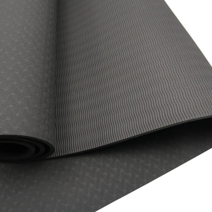 Powertrain Eco-friendly Dual Layer 6mm Yoga Mat | Midnight | Non-slip Surface And Carry Strap For Ultimate Comfort And Portability Tristar Online