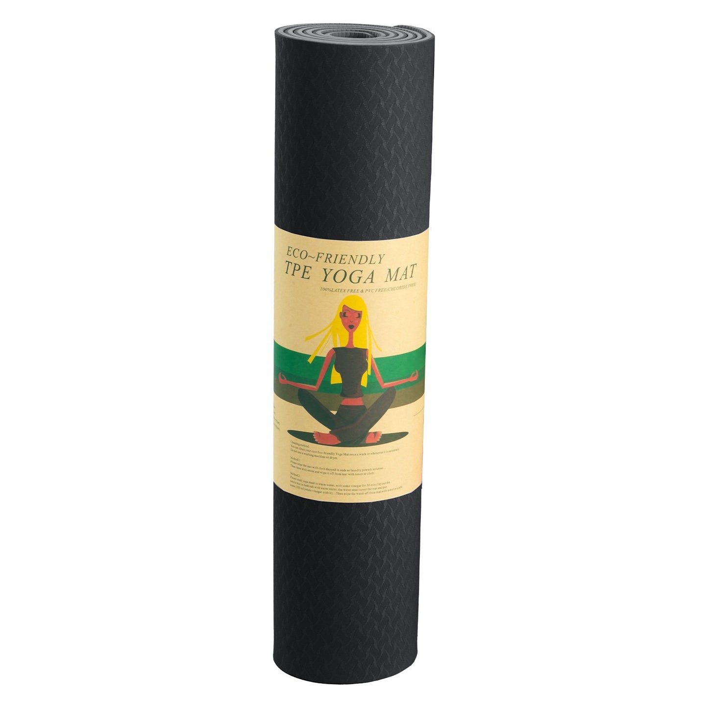 Powertrain Eco-friendly Dual Layer 6mm Yoga Mat | Midnight | Non-slip Surface And Carry Strap For Ultimate Comfort And Portability Tristar Online