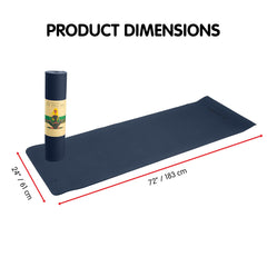 Powertrain Eco-friendly Dual Layer 6mm Yoga Mat | Navy | Non-slip Surface And Carry Strap For Ultimate Comfort And Portability Tristar Online