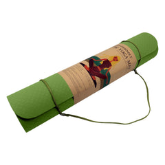 Powertrain Eco-friendly Dual Layer 6mm Yoga Mat | Olive | Non-slip Surface And Carry Strap For Ultimate Comfort And Portability Tristar Online