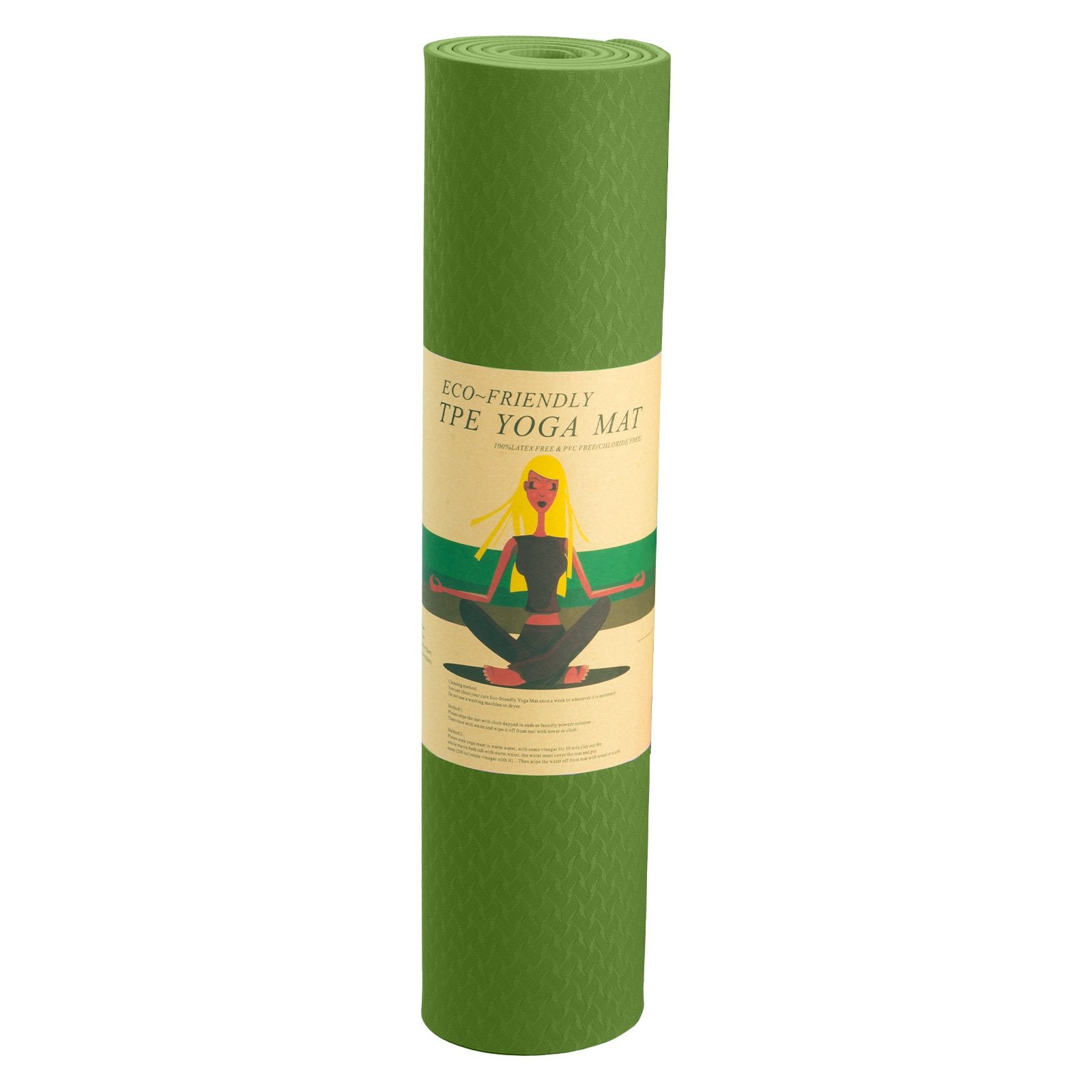 Powertrain Eco-friendly Dual Layer 6mm Yoga Mat | Olive | Non-slip Surface And Carry Strap For Ultimate Comfort And Portability Tristar Online